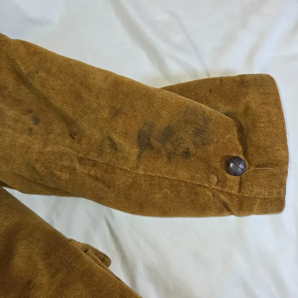 Vintage Distressed Corduroy Coat Put On Show Halloween Costume Prop Sz 22 Brown - Picture 13 of 16